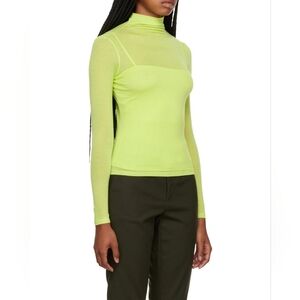 VINCE Green Double Layer Mock Neck Long Sleeve Sweater Shirt  L Org $216